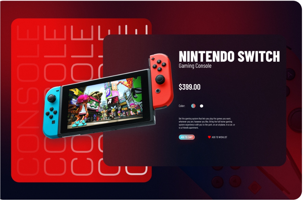 Nintendo Switch gaming interface UI concept