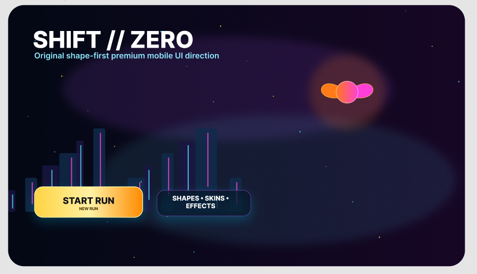 SHIFT-ZERO high-contrast game HUD design